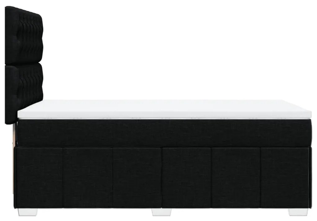 vidaXL Κρεβάτι Boxspring με Στρώμα Μαύρο 100 x 200 εκ. Υφασμάτινο