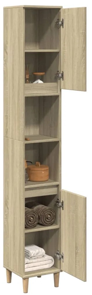 vidaXL Ντουλάπι Μπάνιου Sonoma Δρυς 30x30x190 εκ. Επεξεργασμένο Ξύλο
