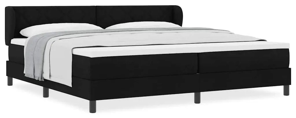 vidaXL Κρεβάτι box spring με στρώμα Μαύρο 200 x 200 cm ύφασμα