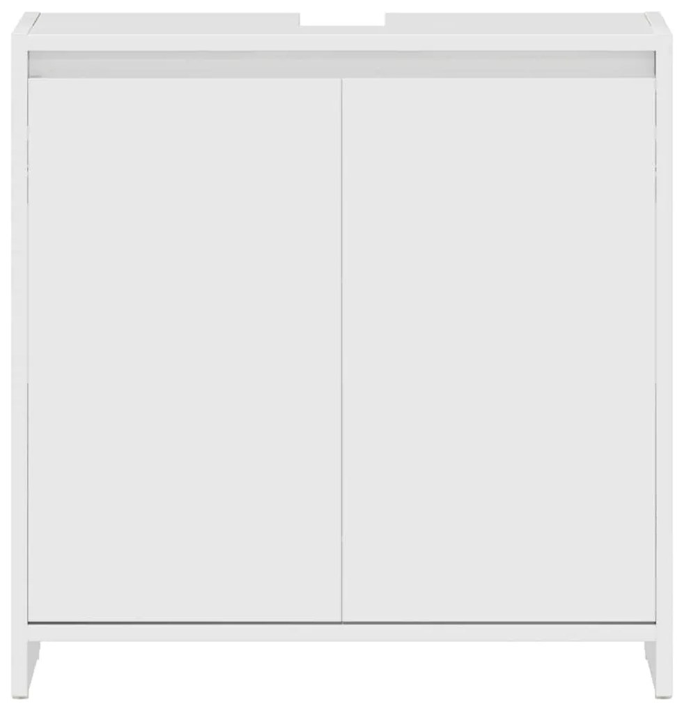 vidaXL Ντουλάπι Νιπτήρα Γυαλιστερό Λευκό 60 x 33 x 61 εκ. Επεξ. Ξύλο