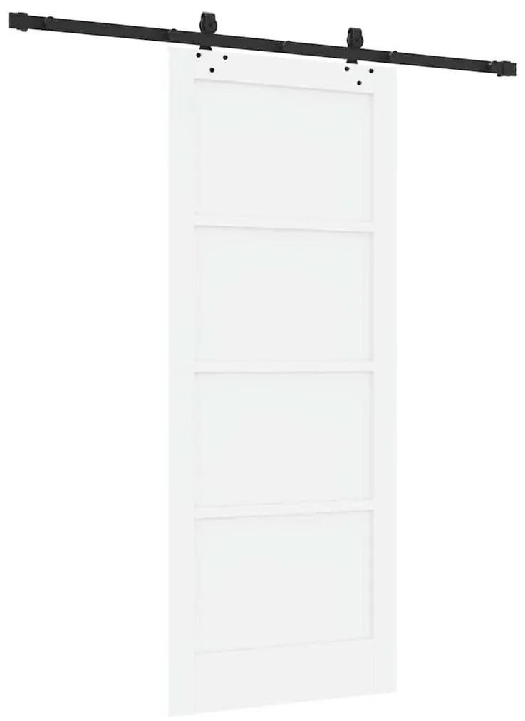 vidaXL Συρόμενη Πόρτα Λευκό και μαύρο 83 x 202 εκ.