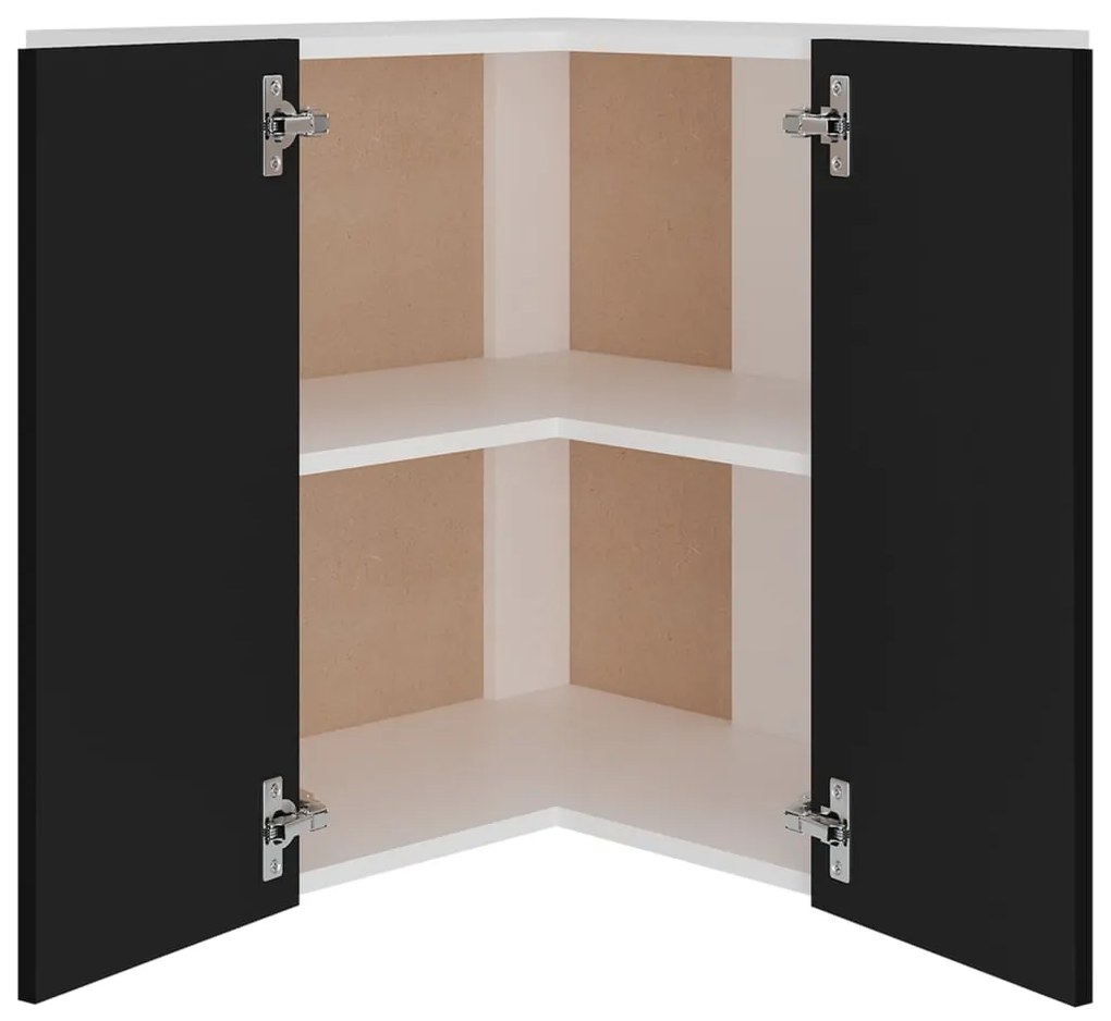 vidaXL Ντουλάπι Γωνία Κρεμαστό Lyon Μαύρο 57 x 57 x 60εκ. από