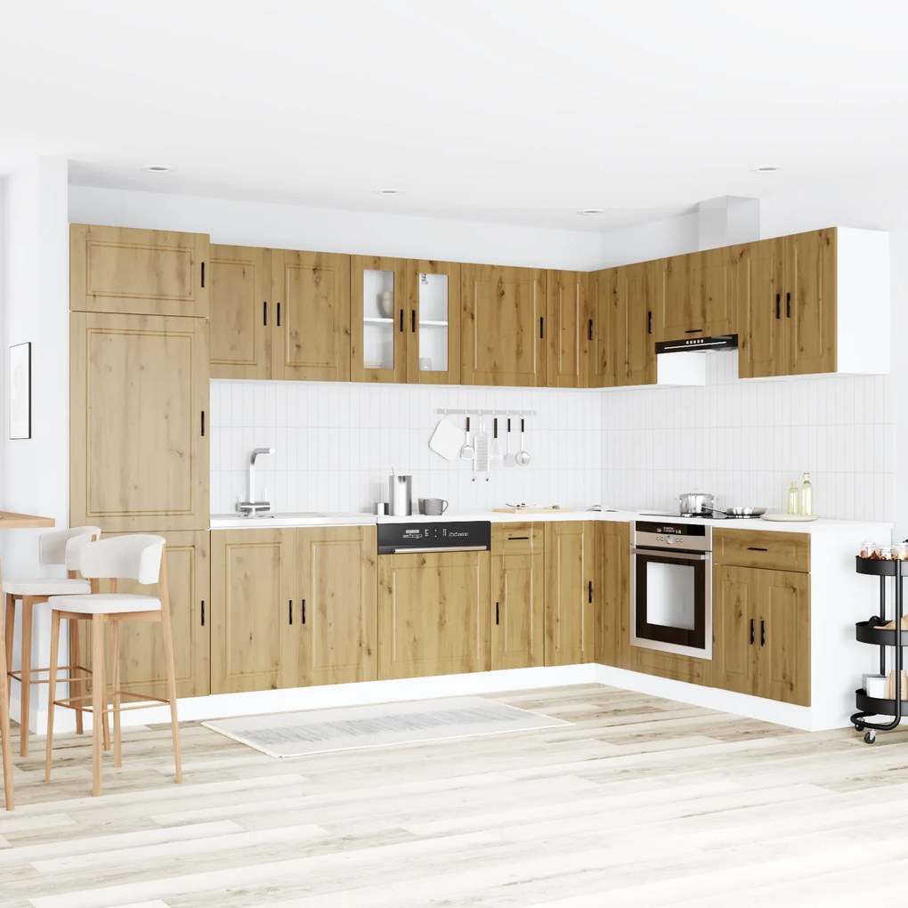 vidaXL Βάση νιπτήρα με αποθήκευση Porto 2 pcs Καφέ 80 x 46 x 84.5 εκ.