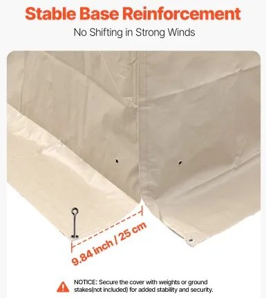 VEVOR Winter Gazebo Cover Fits 3.05 x 3.05 m Hardtop Gazebos, All-Weather Double-Tiered Gazebo Cover with Sidewalls & Windows, High-Density PE Enclosed Storage Shelter Covers, Gazebos not Included