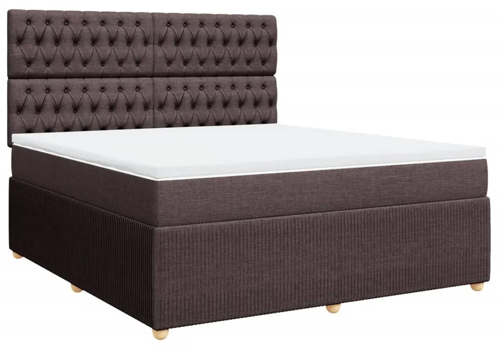 ΚΡΕΒΑΤΙ BOXSPRING ΜΕ ΣΤΡΩΜΑ ΣΚΟΥΡΟ ΚΑΦΕ 180X200 ΕΚ ΥΦΑΣΜΑΤΙΝΟ 3292145