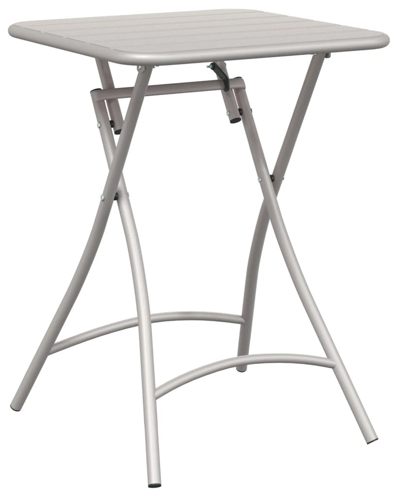 vidaXL Πτυσσόμενο Τραπέζι Κήπου Μπεζ 55x55x73 εκ. Χάλυβας