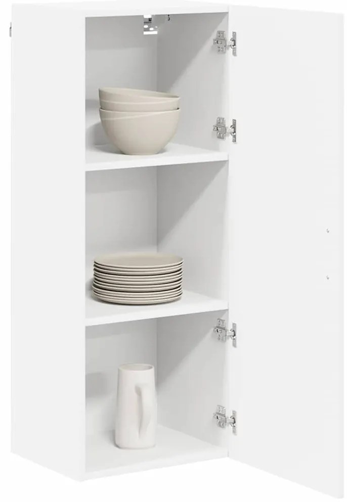 vidaXL Κρεμαστό ντουλάπι κουζίνας με ράφι Λευκό 40 x 31 x 100 εκ.