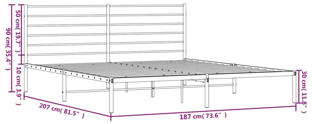 ΠΛΑΙΣΙΟ ΚΡΕΒΑΤΙΟΥ ΜΕ ΚΕΦΑΛΑΡΙ ΛΕΥΚΟ 180X200 ΕΚ. ΜΕΤΑΛΛΙΚΟ 352372