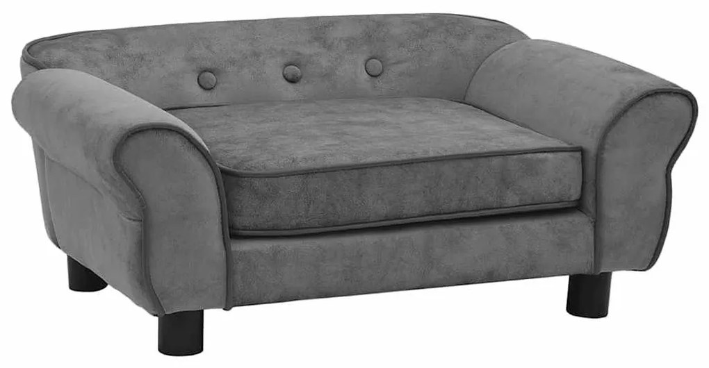vidaXL Καναπές - Κρεβάτι Σκύλου Σκούρο Γκρι 72 x 45 x 30 εκ. Βελουτέ