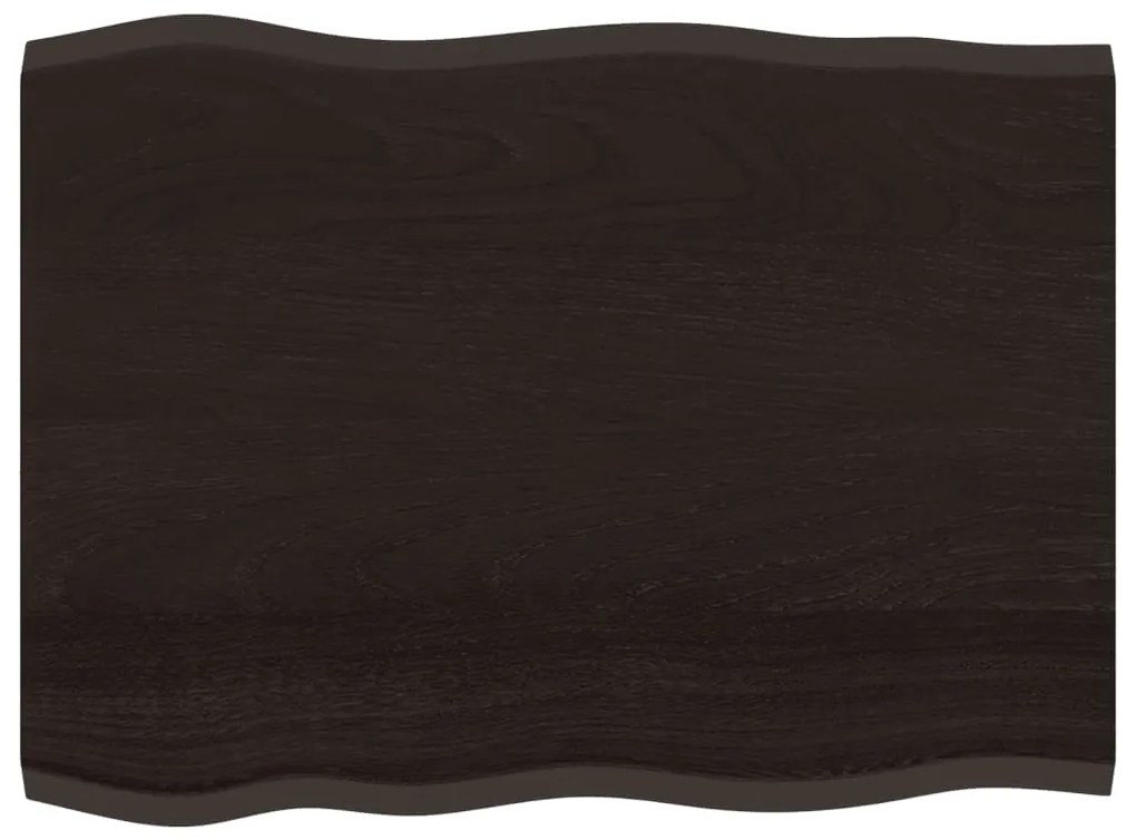 vidaXL Επιφ Τραπεζιού Σκ Καφέ 80x60x2εκ. Επ Μασίφ Ξύλο Δρυός Live Edge