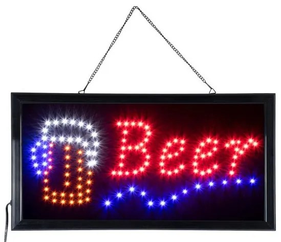 Φωτιστικό Ταμπέλα Φωτεινή Επιγραφή LED BEER 3W Διακόπτη Κόκκινο-Μπλε-Πορτοκαλί 75688 Globostar-75688-Κόκκινο 75688