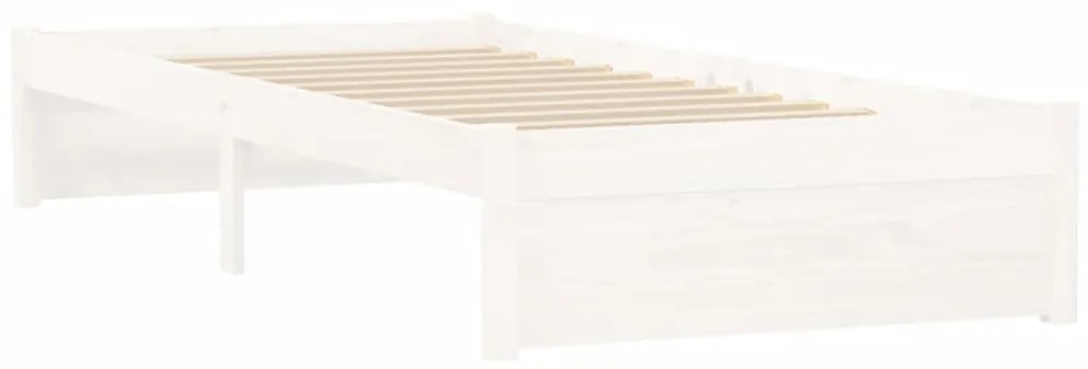 Πλαίσιο Κρεβατιού Λευκό 75x190 εκ. Μασίφ Ξύλο Small Single 814910