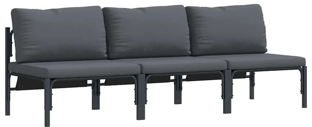 vidaXL Εξωτερικά Έπιπλα 3 pcs Ανθρακί 80 x 80 x 71 cm Ατσάλι