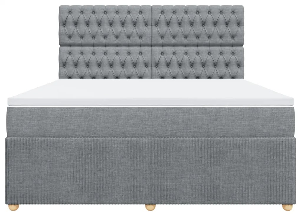 ΚΡΕΒΑΤΙ BOXSPRING ΜΕ ΣΤΡΩΜΑ ΑΝΟΙΧΤΟ ΓΚΡΙ 180X200 ΕΚ. ΥΦΑΣΜΑΤΙΝΟ 3294442