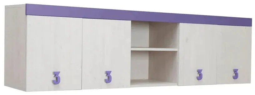 MATIS Ραφιέρα επιτοίχια κρεβατιού Numero Μωβ Matis584429