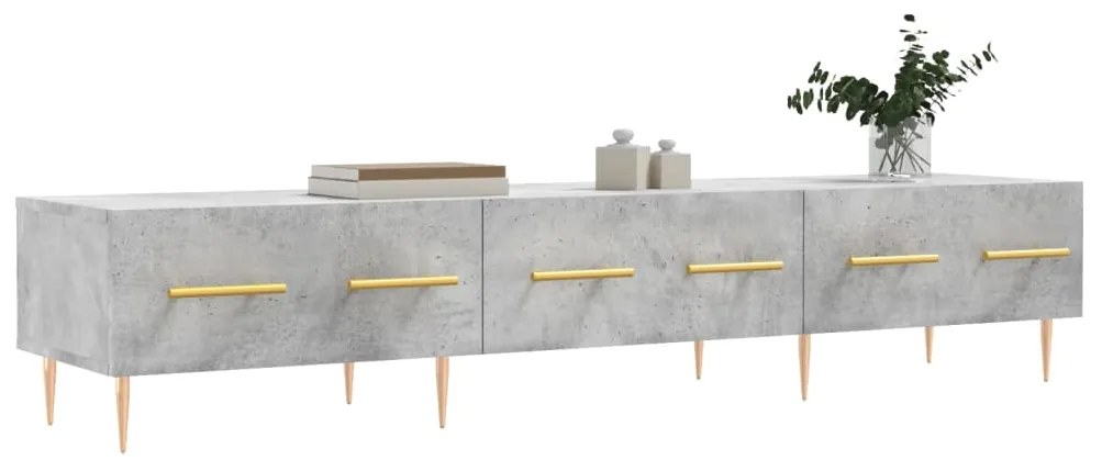 vidaXL Έπιπλο Τηλεόρασης Γκρι Σκυροδέματος 150x36x30 εκ. Επεξ. Ξύλο