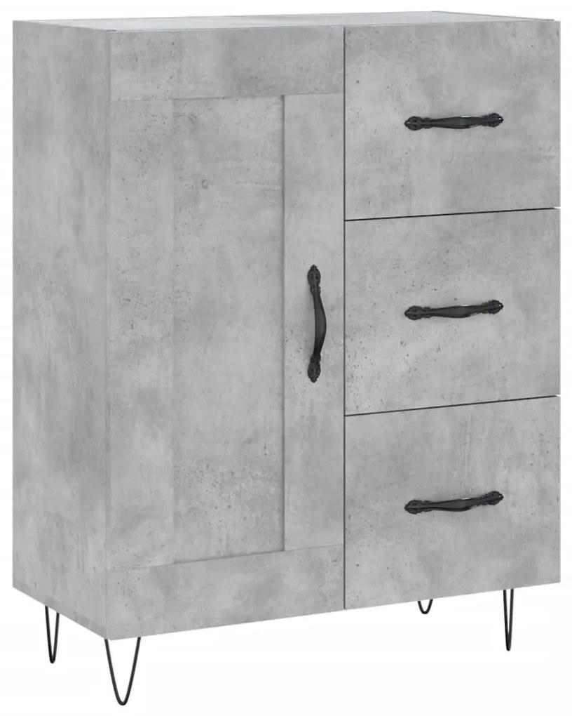 vidaXL Ντουλάπι Γκρι Σκυροδέματος 69,5x34x180 εκ. Επεξεργασμένο Ξύλο