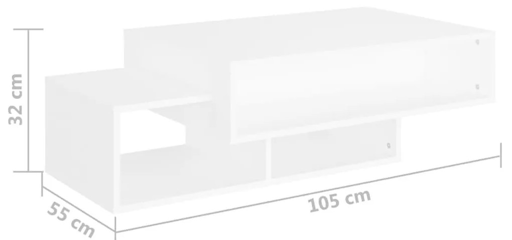 Τραπεζάκι Σαλονιού Λευκό 105 x 55 x 32 εκ. από Επεξ. Ξύλο - Λευκό