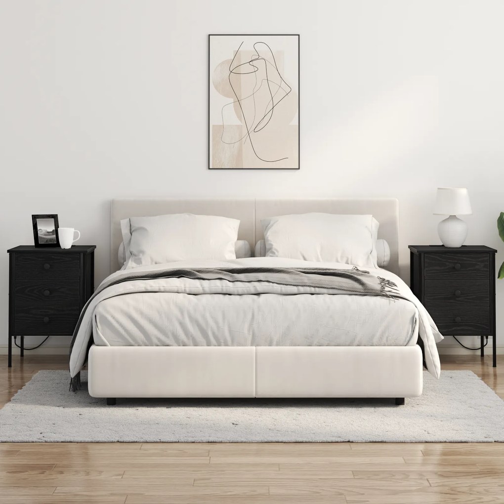vidaXL Κουτιά Κρεβατοκάμαρας 2 pcs Μαύρη δρυς 42 x 41 x 61 εκ