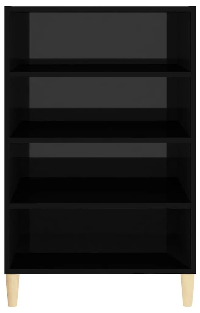 Ραφιέρα Γυαλιστερή Μαύρη 57 x 35 x 90 εκ. από Μοριοσανίδα - Μαύρο