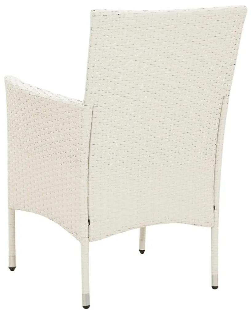 Καρέκλες Εξωτερ. Χώρου 2 τεμ. Λευκές Συνθ. Ρατάν με Μαξιλάρια - Λευκό