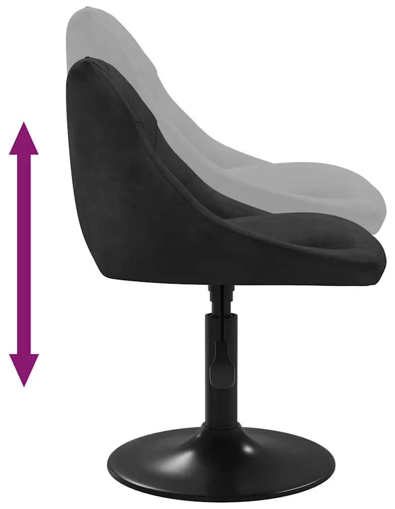 vidaXL Καρέκλες Τραπεζαρίας Περιστρεφόμενες 2 τεμ. Μαύρες Βελούδινες