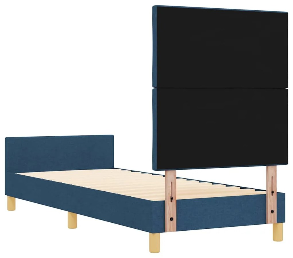 vidaXL Σκελετός Κρεβατιού με κεφαλάρι Μπλε 80 x 200 cm ύφασμα