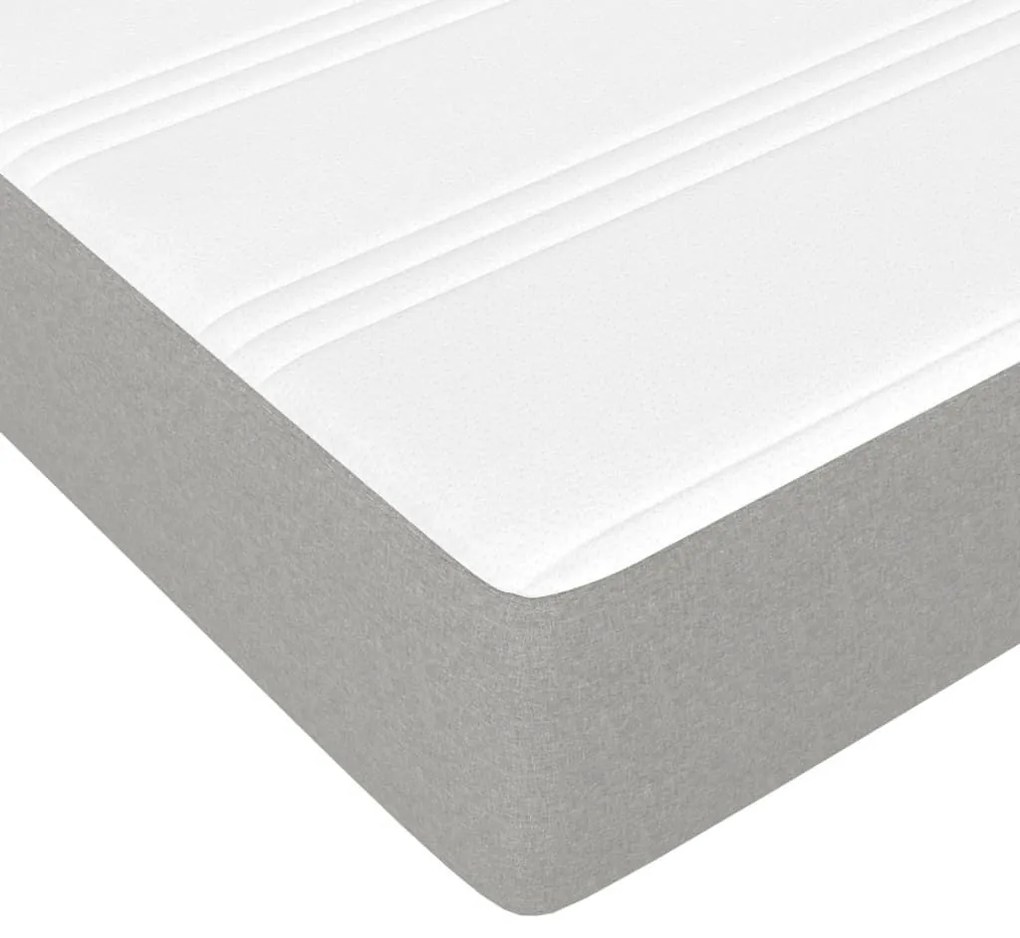 Κρεβάτι Boxspring με Στρώμα Ανοιχτό Γκρι 100x200 εκ. Υφασμάτινο - Γκρι