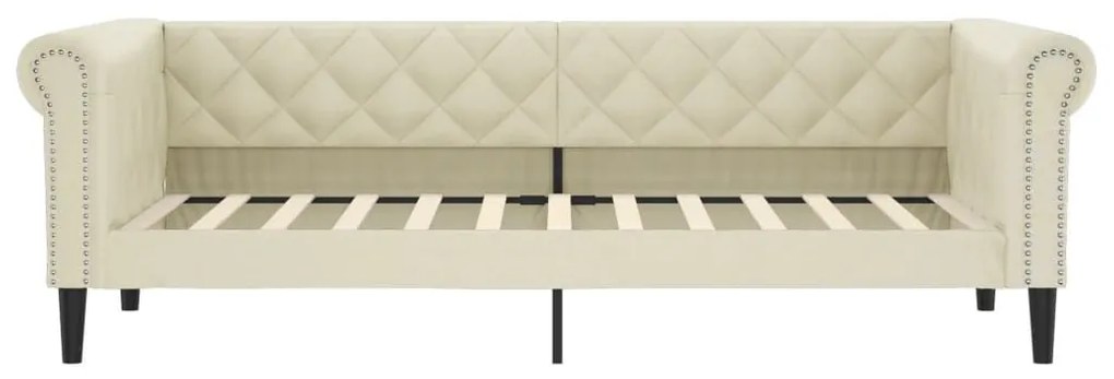 Καναπές Κρεβάτι με Στρώμα Κρεμ 90 x 200 εκ. Συνθετικό Δέρμα - Κρεμ