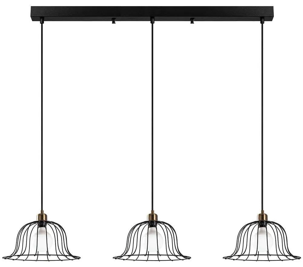 Φωτιστικό Οροφής - Ράγα Boey 942FLG1182 147x35x31/121cm 3xE27 40W Black-Gold Opviq