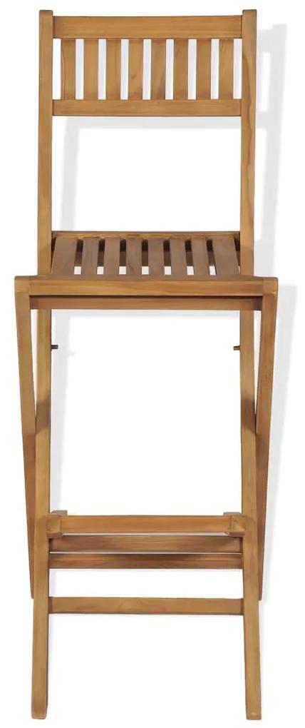 vidaXL Καρέκλες Μπαρ Εξωτερ. Χώρου Πτυσσόμενες 2 τεμ. Μασίφ Ξύλο Teak