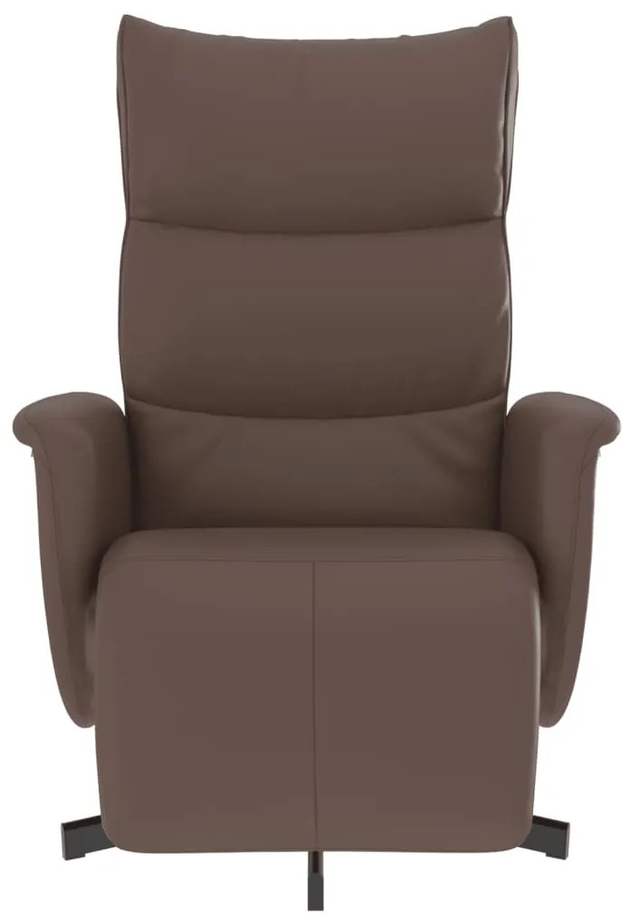 vidaXL Πολυθρόνα Ανακλινόμενη με Υποπόδιο Καφέ από Συνθετικό Δέρμα
