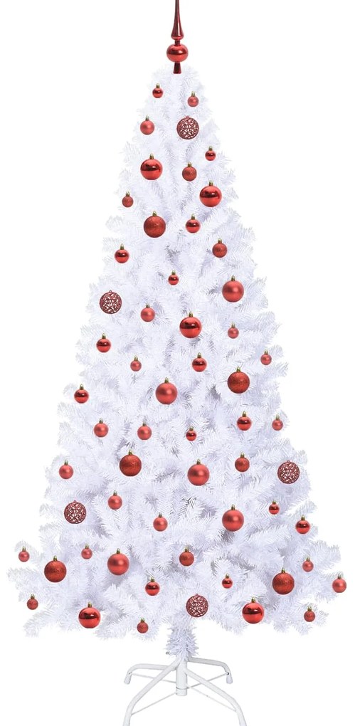 vidaXL Τεχνητό Χριστουγεννιάτικο Δέντρο Λευκό 180 cm PVC και Ατσάλι