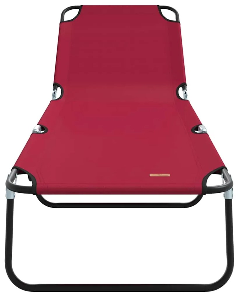 vidaXL Πτυσσόμενη ξαπλώστρα 2 pcs Κόκκινο 56 x 189 x 87 εκ. ύφασμα