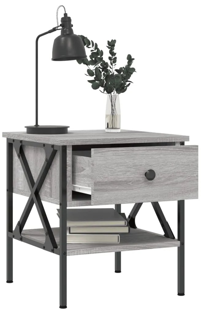 vidaXL Κομοδίνα 2 τεμ. Γκρι Sonoma 40x42x45 εκ. από Επεξεργασμένο Ξύλο