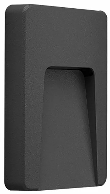 Adeleq Led Φωτιστικό PC Επίτοιχο ΄Εμμεσου Φωτισμού Ορθόγωνιο 3W 3000Κ Ip65 Γραφίτης 3-9741