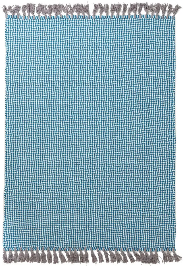 Χαλί Urban Cotton Kilim Houndstooth Caribbean Sea Royal Carpet - 130 x 190 cm