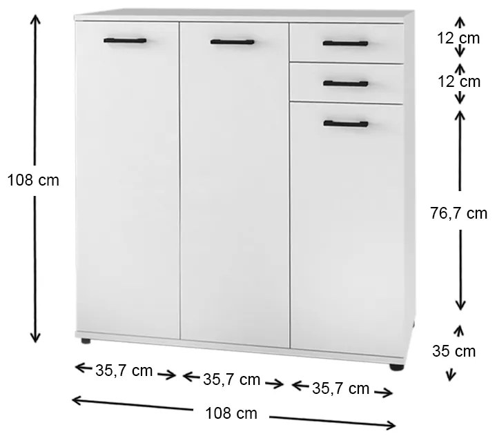 Παπουτσοθήκη - ντουλάπι Polly Megapap χρώμα λευκό 108x35x108εκ.