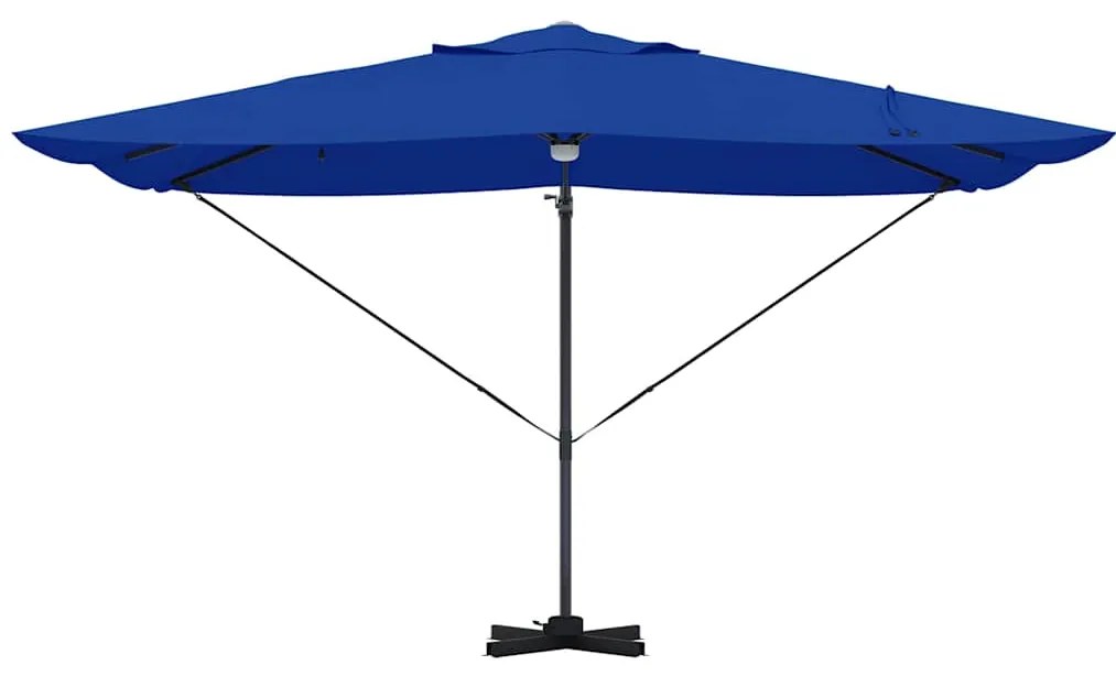 vidaXL Ομπρέλα ηλίου με φώτα λωρίδας LED Αζούρ μπλε 351 x 250 x 253 εκ