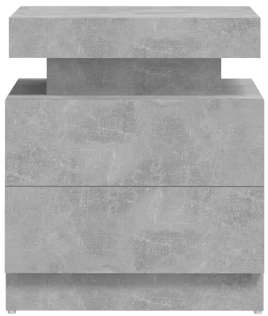 vidaXL Κομοδίνο Γκρι Σκυροδέματος 45 x 35 x 52 εκ. από Επεξεργ. Ξύλο