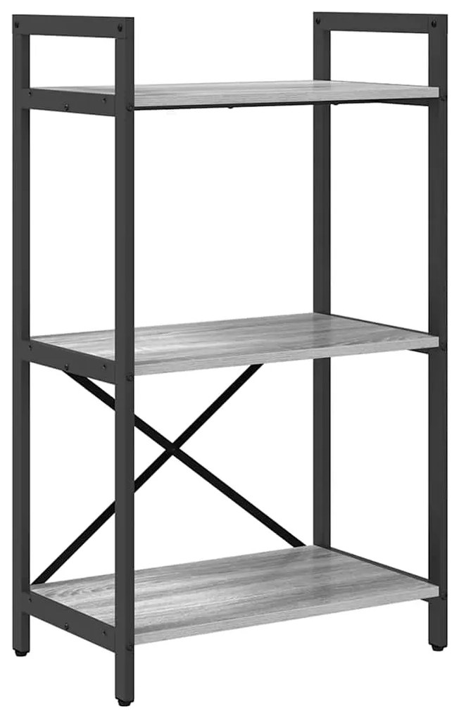 vidaXL Ράφι Βιβλίων Γκρίζο Σονομα 56 x 34 x 96 εκ Επεξεργασμένο ξύλο