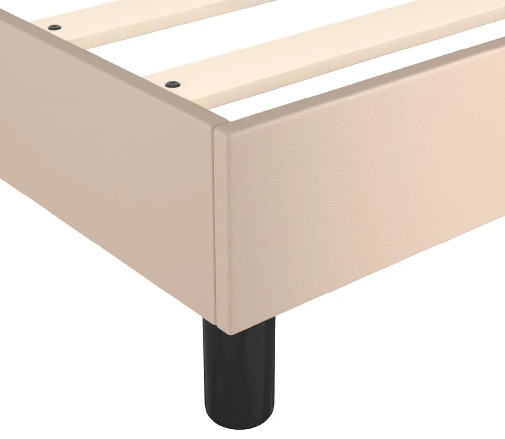 vidaXL Κρεβάτι Boxspring με Στρώμα Καπουτσίνο 120x200εκ.από Συνθ.Δέρμα