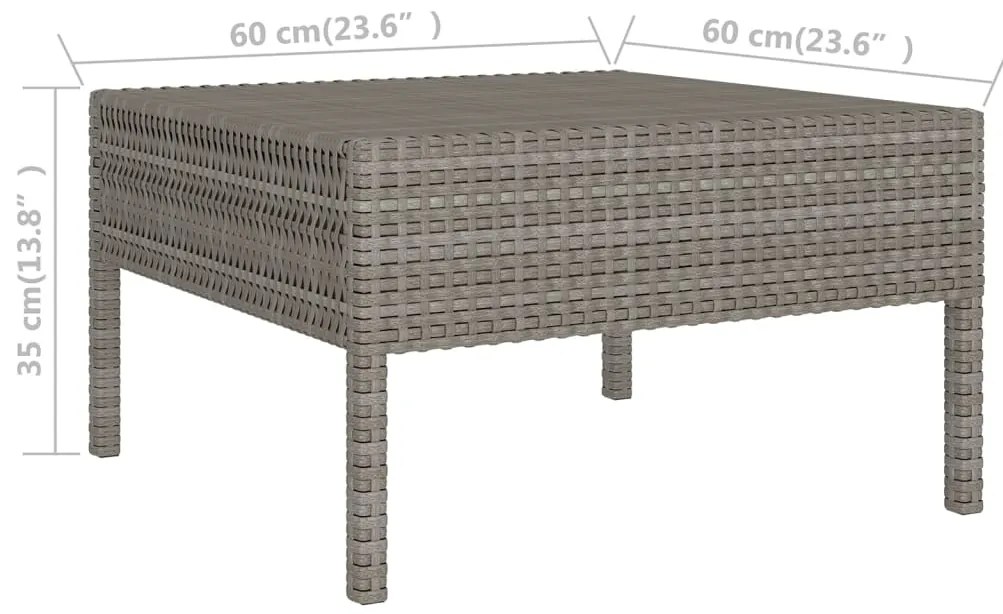 vidaXL Σαλόνι Κήπου Σετ 11 Τεμαχίων Γκρι Συνθετικό Ρατάν με Μαξιλάρια