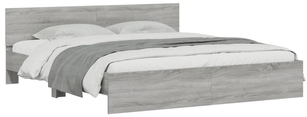 vidaXL Πλαίσιο Κρεβατιού με Κεφαλάρι Γκρι Sonoma 180x200 εκ.