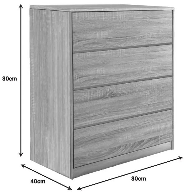 Συρταριέρα Kuanger mdf σε φυσική απόχρωση 80x40x80εκ 80x40x80 εκ.