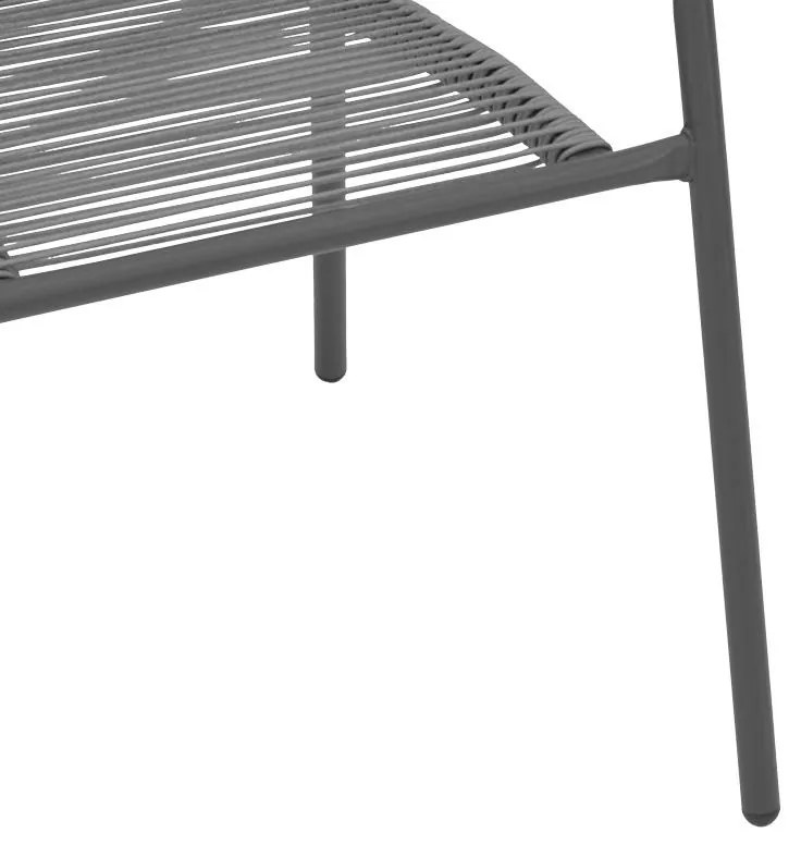 Καρέκλα Lindaria στοιβαζόμενη μέταλλο-pe rattan ανθρακί 54x63x74 εκ. 54x63x74 εκ.
