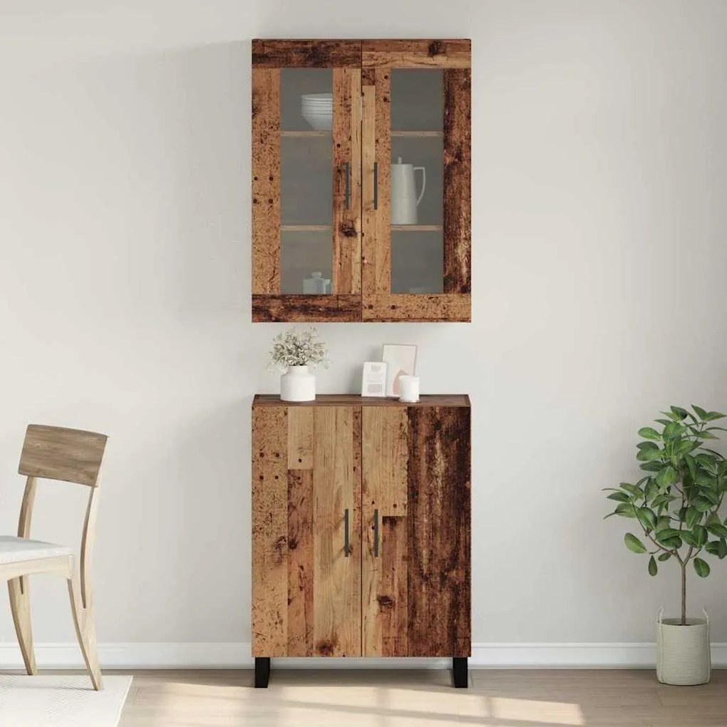 vidaXL Highboard Παλαιό ξύλο 69.5 x 34 x 90 εκ. Επεξεργασμένο ξύλο