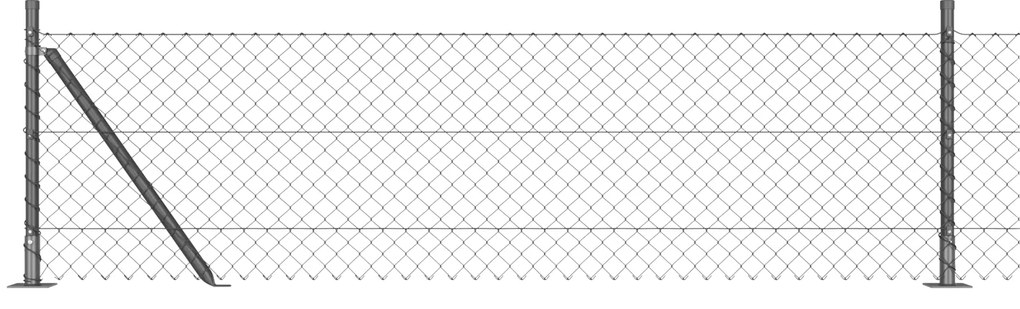 vidaXL Φράχτης Αλυσίδας με 13 Στηρίγματα 0.4x25 μ Γαλβανισμένος Χάλυβας