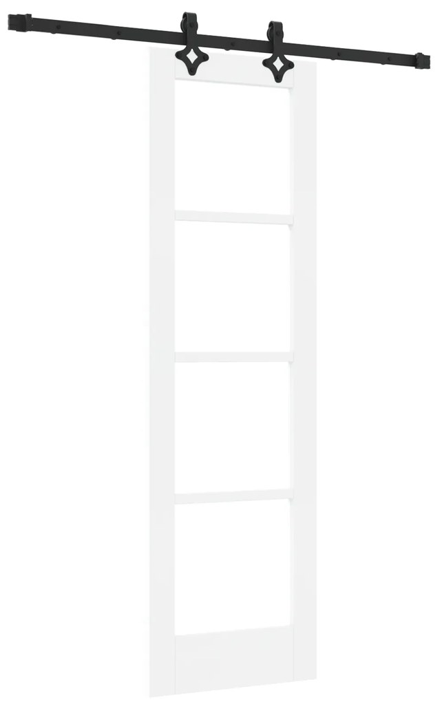 vidaXL Συρόμενη Πόρτα  με Σετ Υλικών Λευκό 61x198.5 εκ. Στερεό Ξύλο Πεύκου