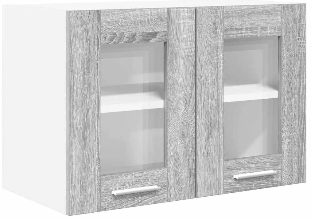 vidaXL Κρεμαστό ντουλάπι με πόρτα 2 pcs Γκρίζο Σονομα 60 x 31 x 40 εκ